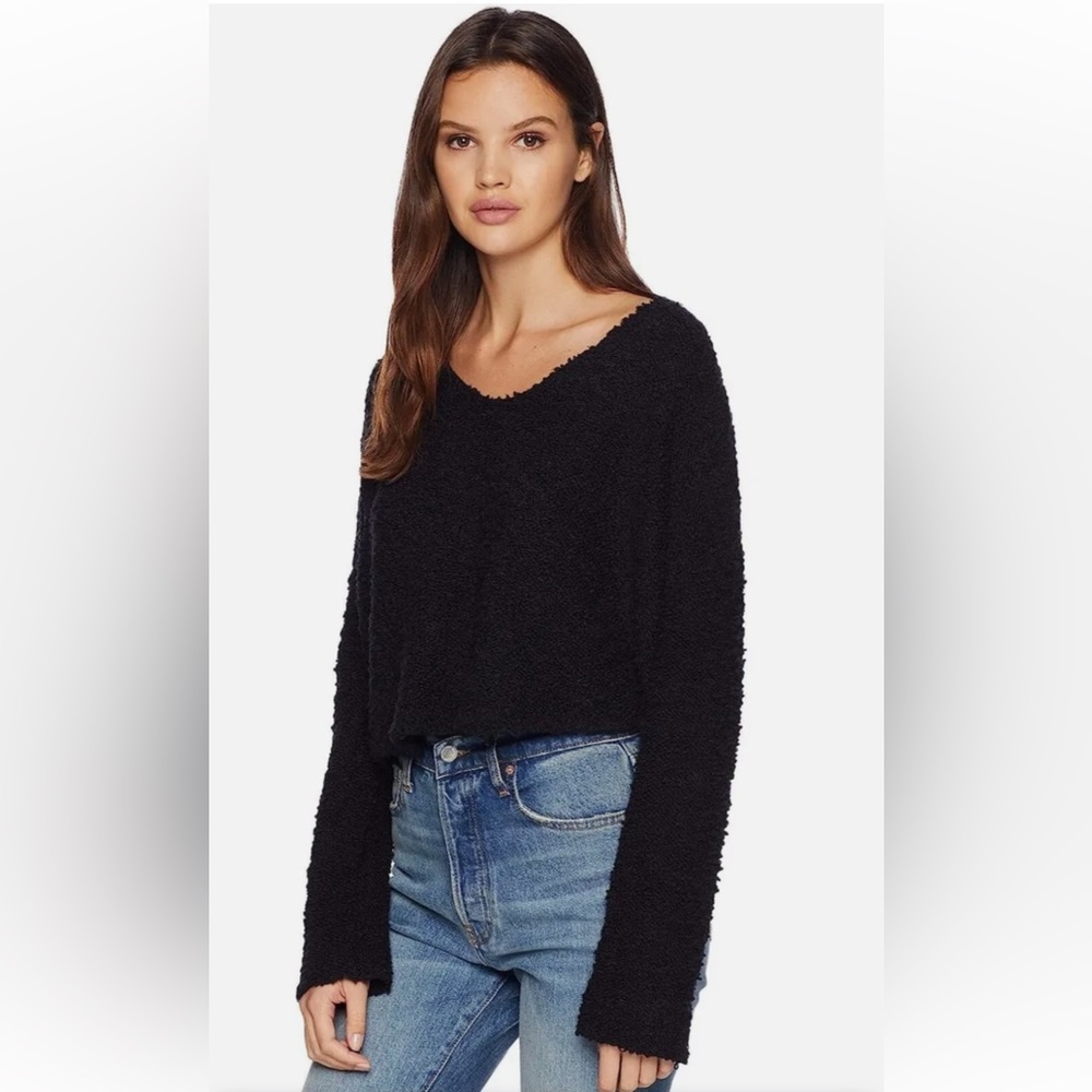 Free People Popcorn Sweater Black